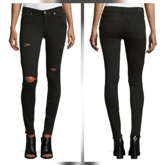 PAIGE Denim - PAIGE Verdugo Black Ultra Skinny Jeans In 25
